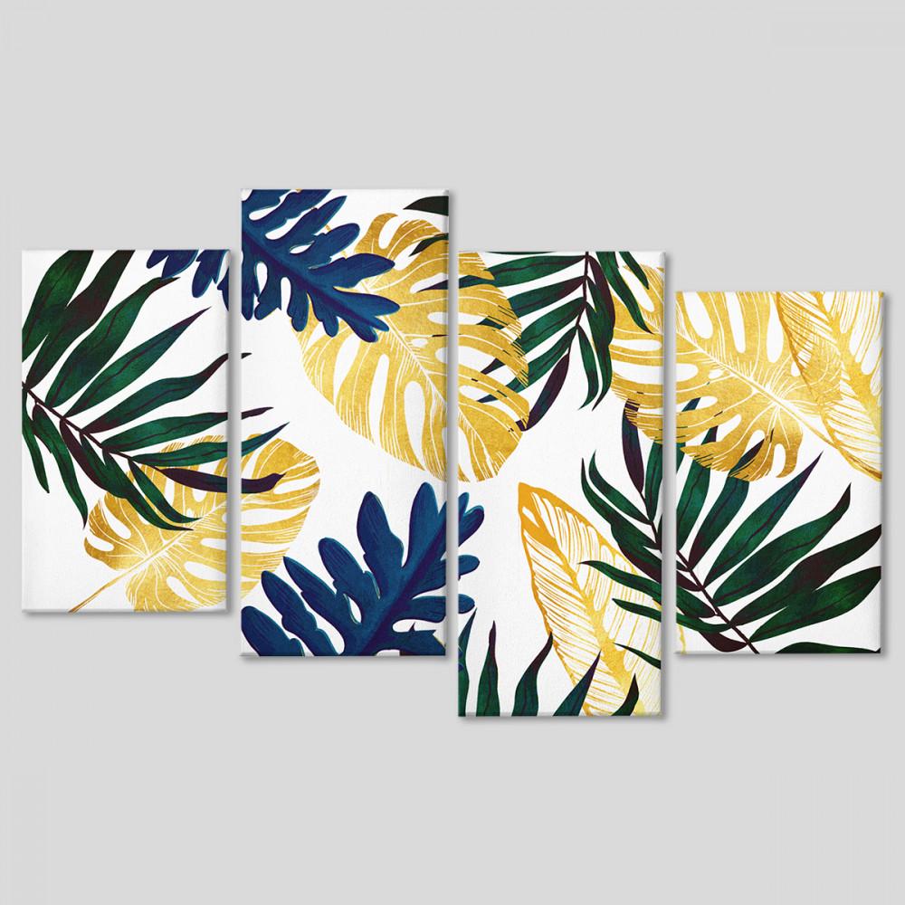 Картина модульная Malevich Store Пальмовые Листья из четырех частей 129x90 см (MK412800)