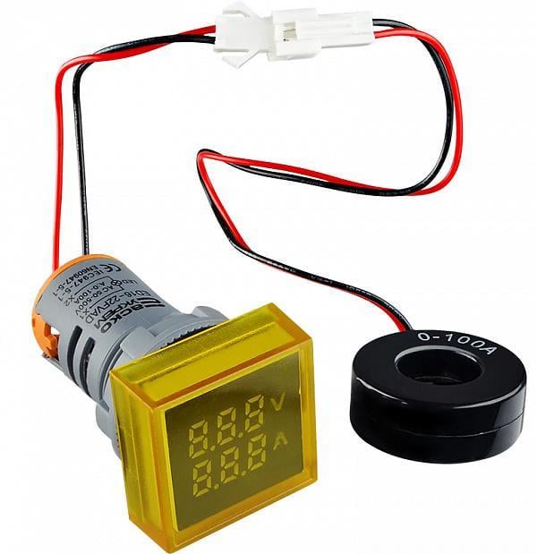 Амперметр-вольтметр цифровий АСКО-Укрем ED16-22 FVAD 0-100A 50-500V квадратний Жовтий (A0190010048) Амперметр-вольтметр цифровий АСКО-Укрем ED16-22 FVAD 0-100A 50-500V квадратний Жовтий (A0190010048)