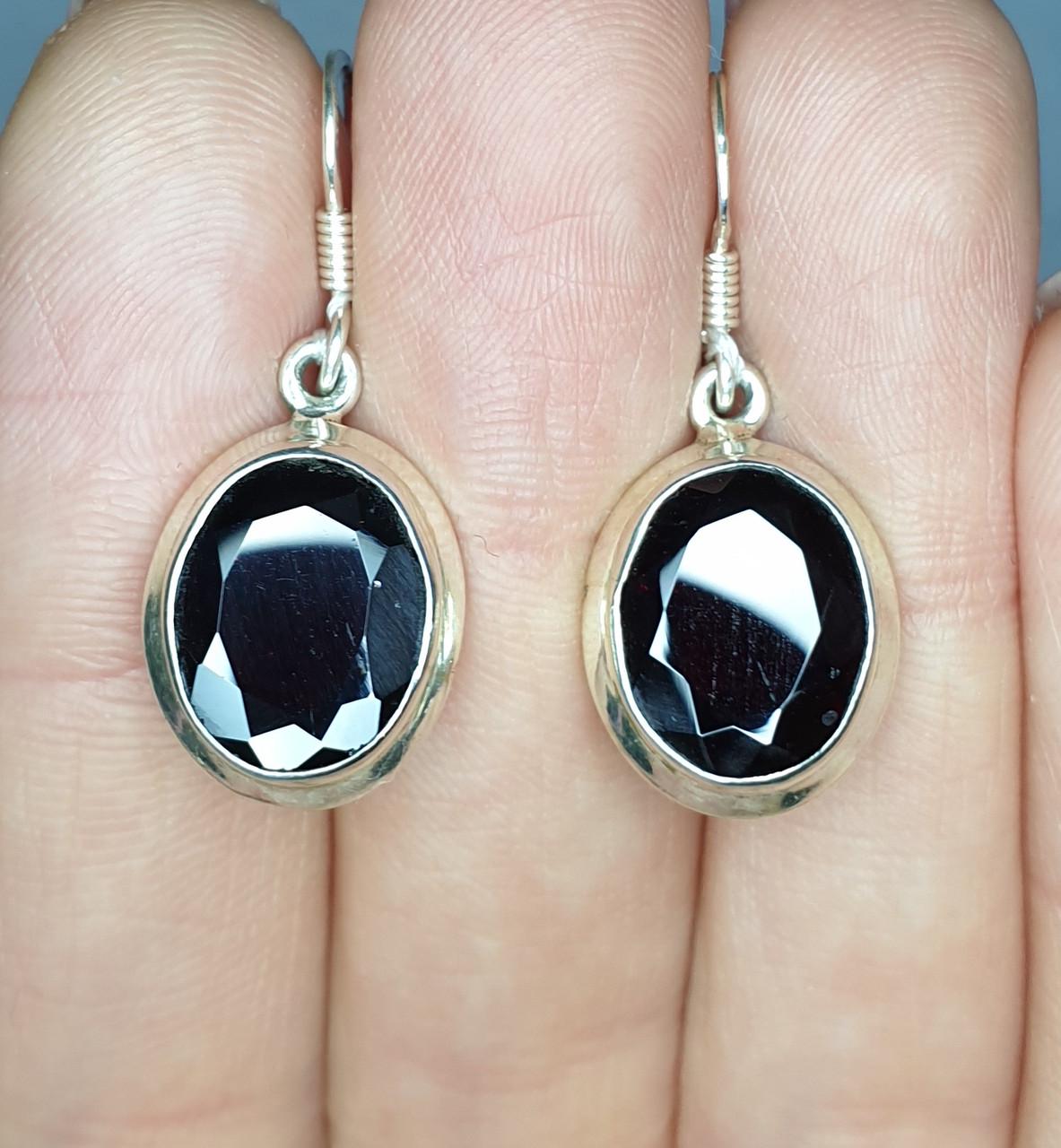 Серьги серебряные с гранатом 6,06 г (1358572033)