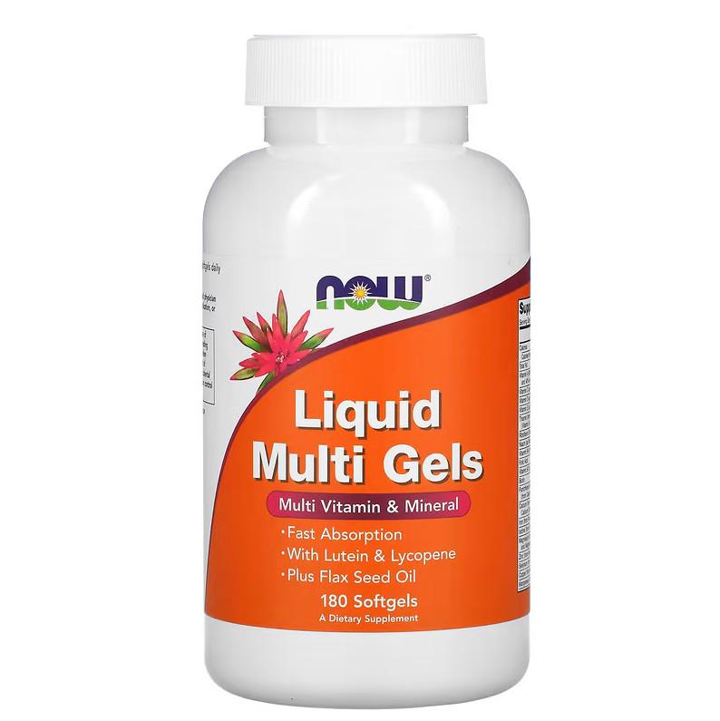 Витамины Now Foods Liquid Multi Gels Multi Vitamin & Mineral 180 капсул