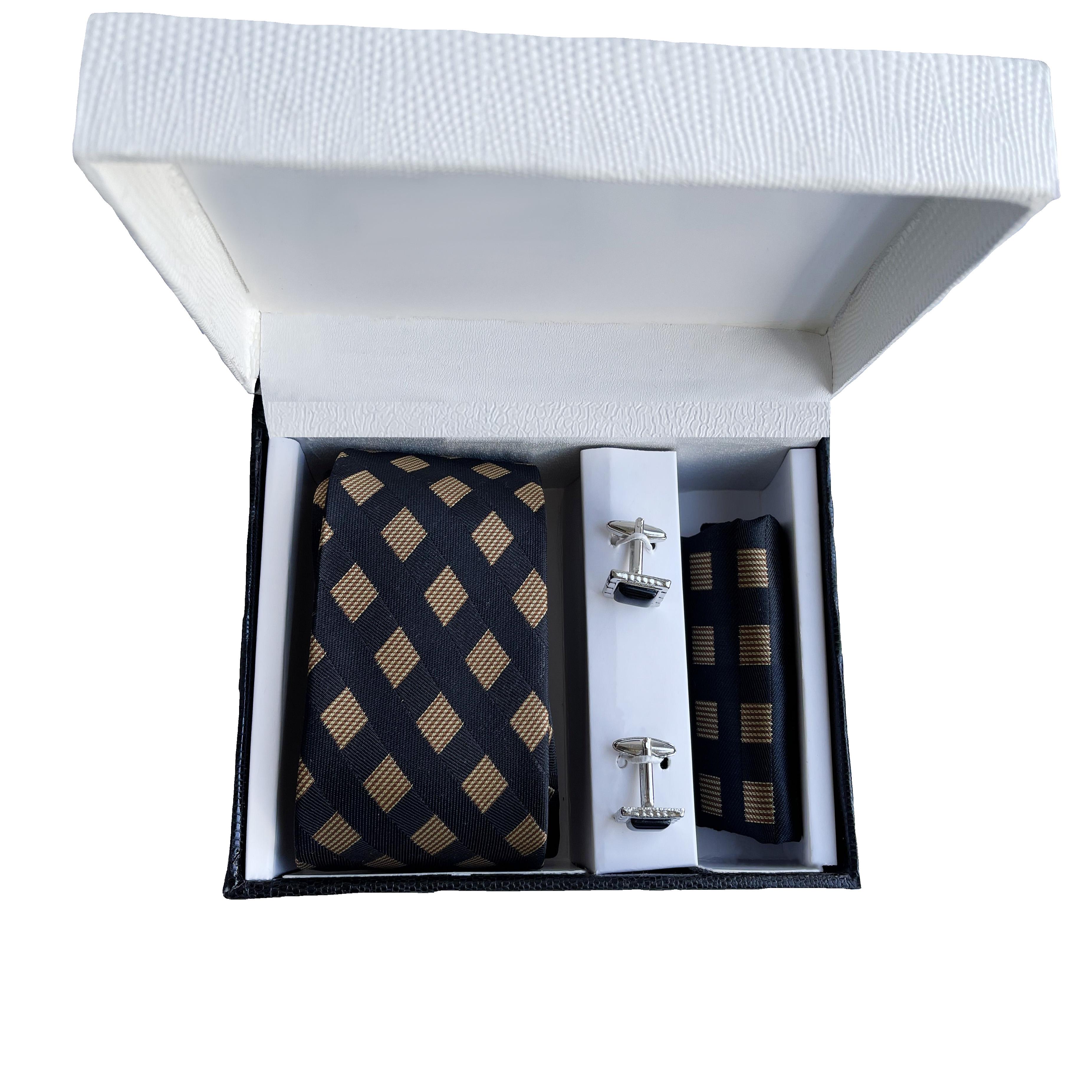 Подарочный мужской набор Silk Route галстук/запонки/платочек (761)