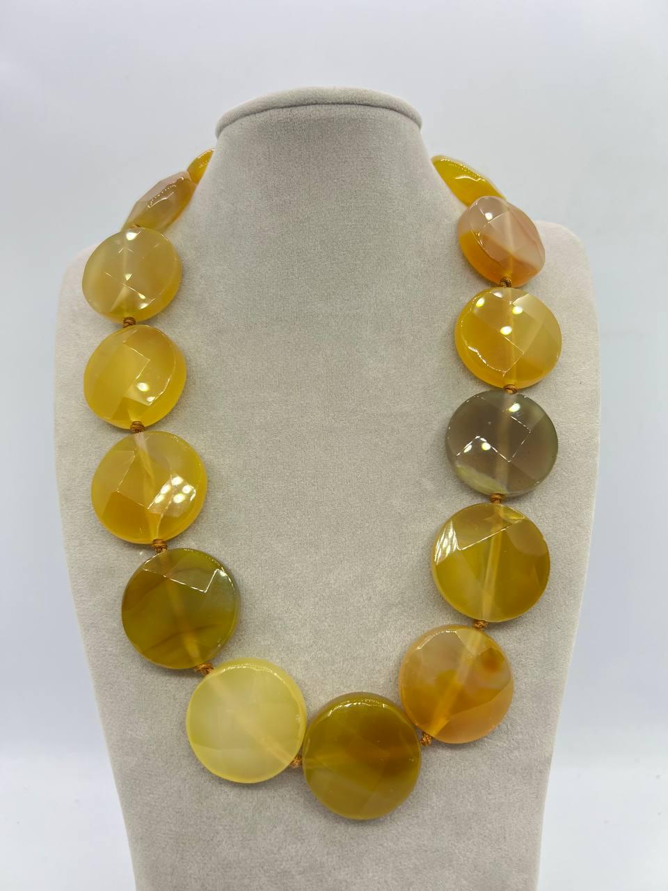 Бусы агат 48 см Желтый (11848)