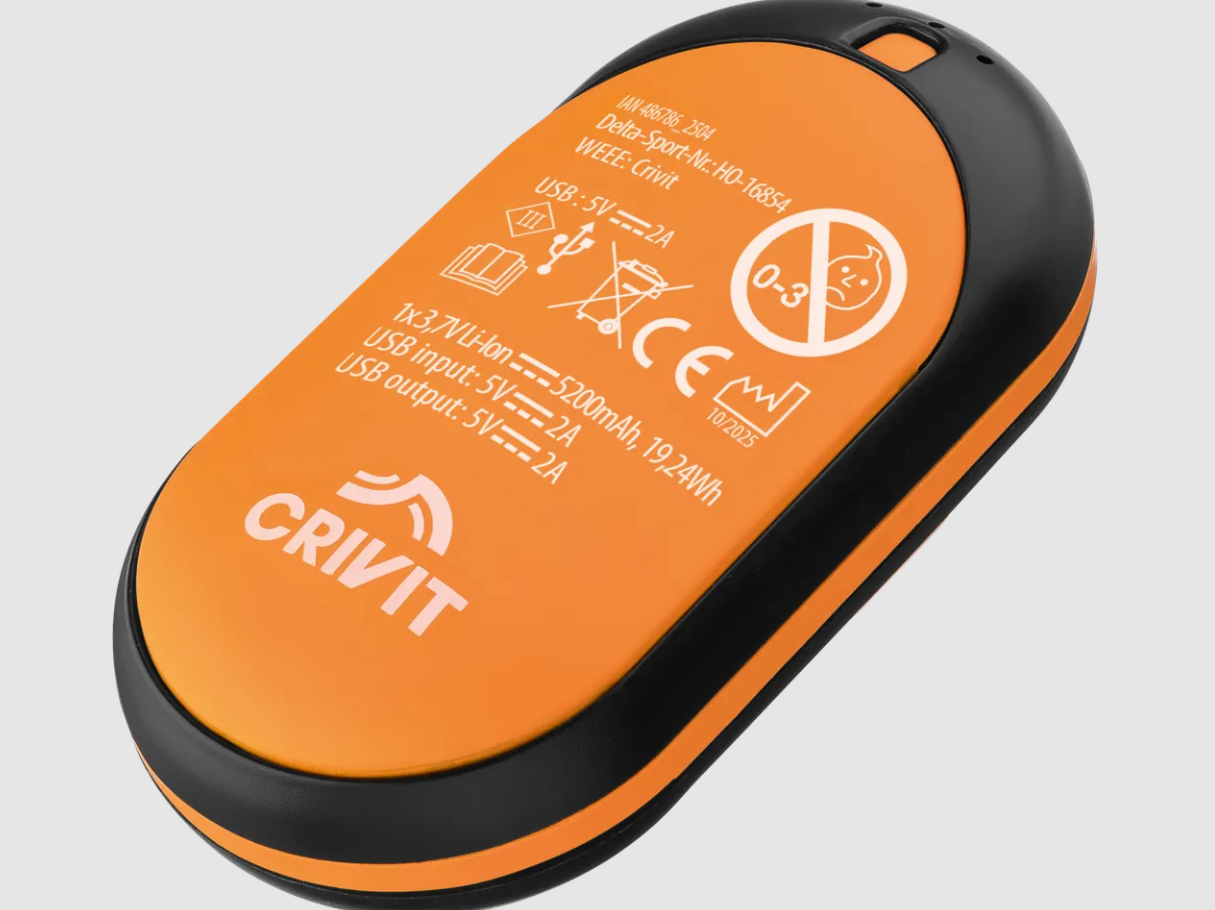 Туристична грілка для рук Crivit Handwarmer USB портативна 5200 mAh Помаранчевий (32398238)