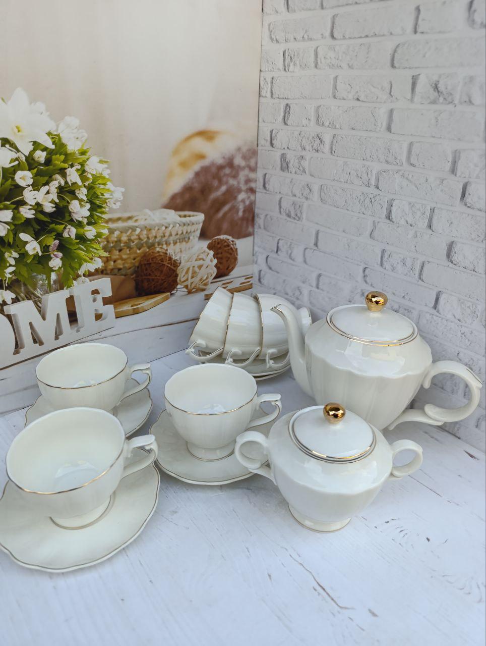 Чайный сервиз SNT Лауретта фарфор 240 мл/420 мл/1 л 14 предметов Белый (18040-00) - фото 3 Чайный сервиз SNT Лауретта фарфор 240 мл/420 мл/1 л 14 предметов Белый (18040-00) - фото 3