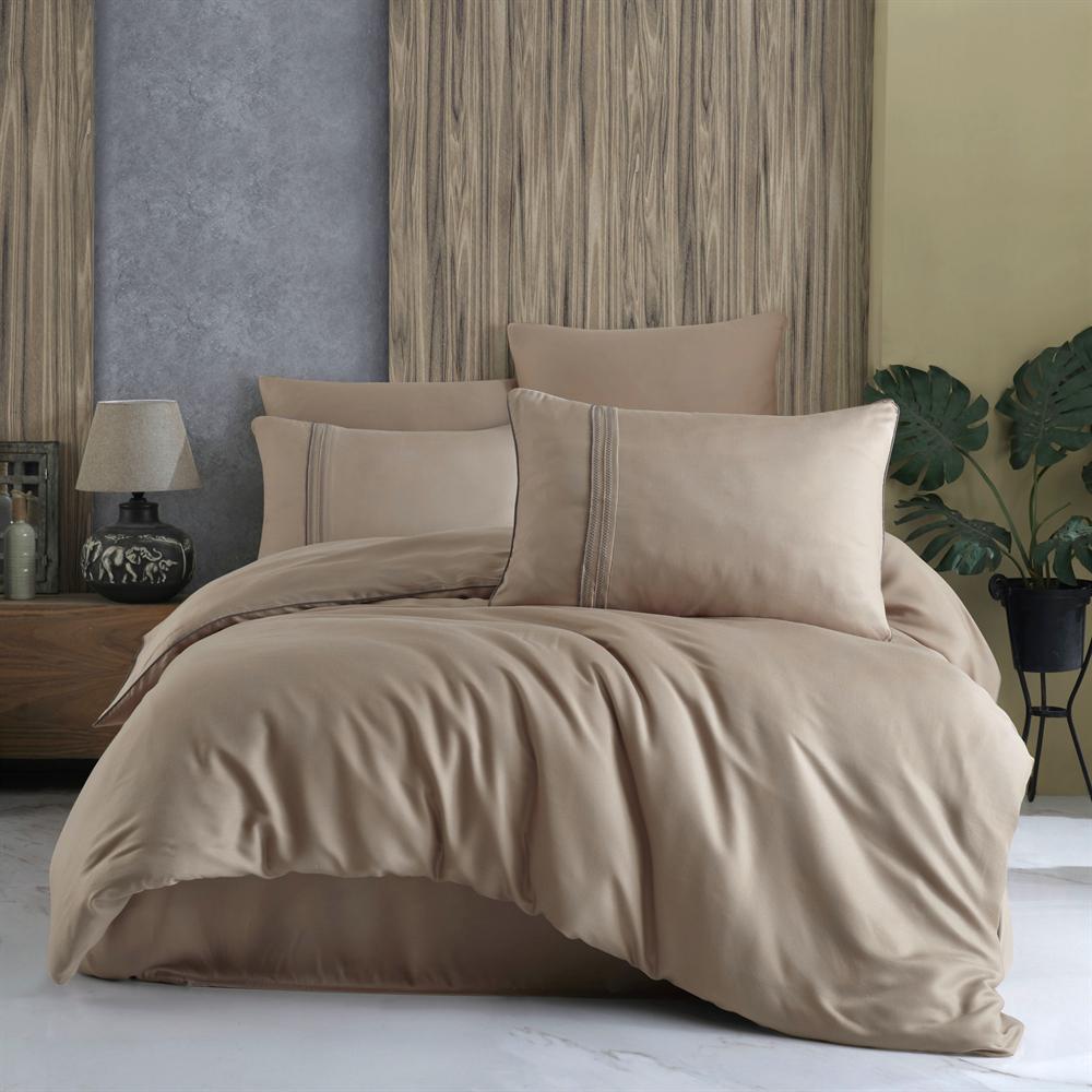 Комплект постільної білизни Hobby Silk-Modal 200х220/50x70 см 4 шт. Капучино