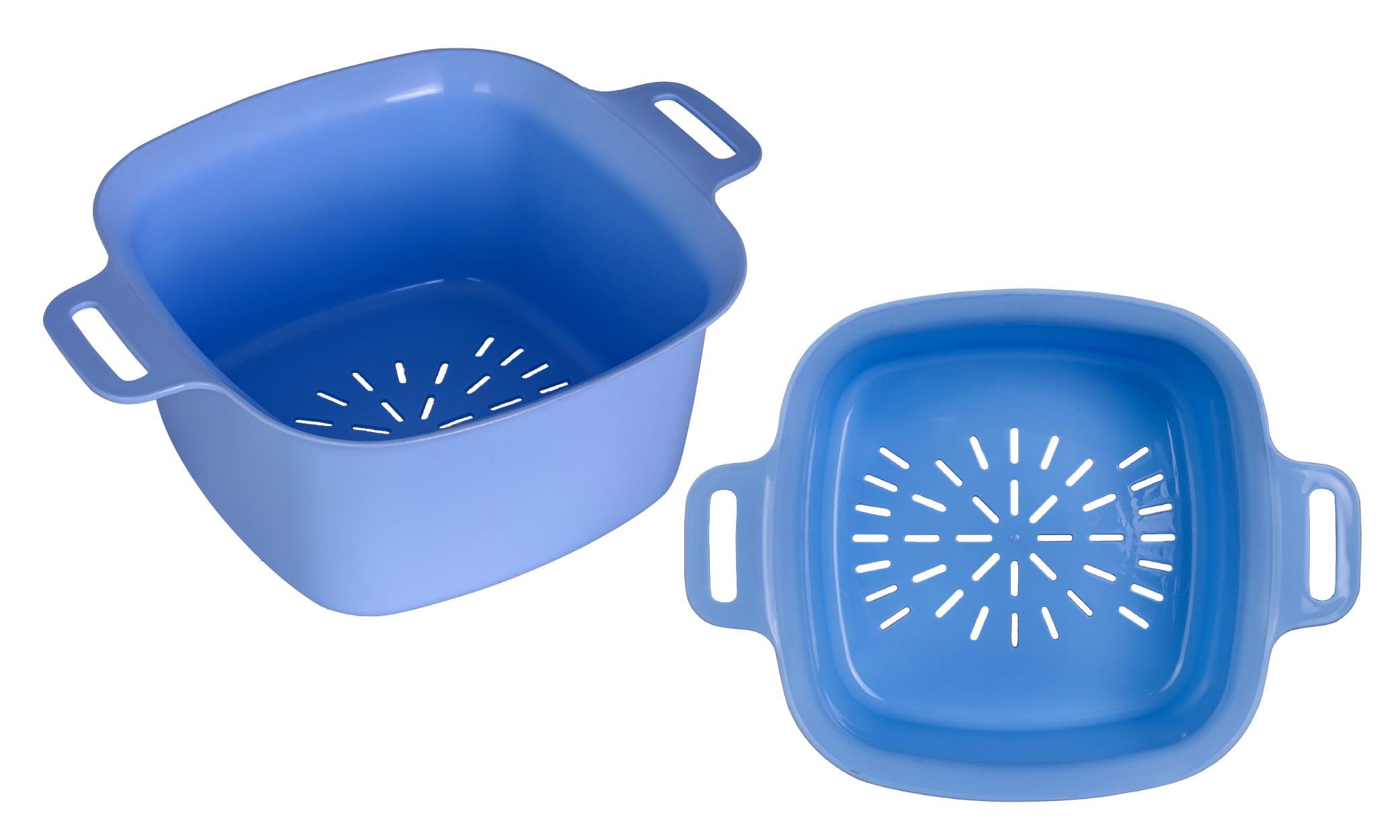 Дуршлаг квадратный Ekodeo 3 л Синий (P92218BL)