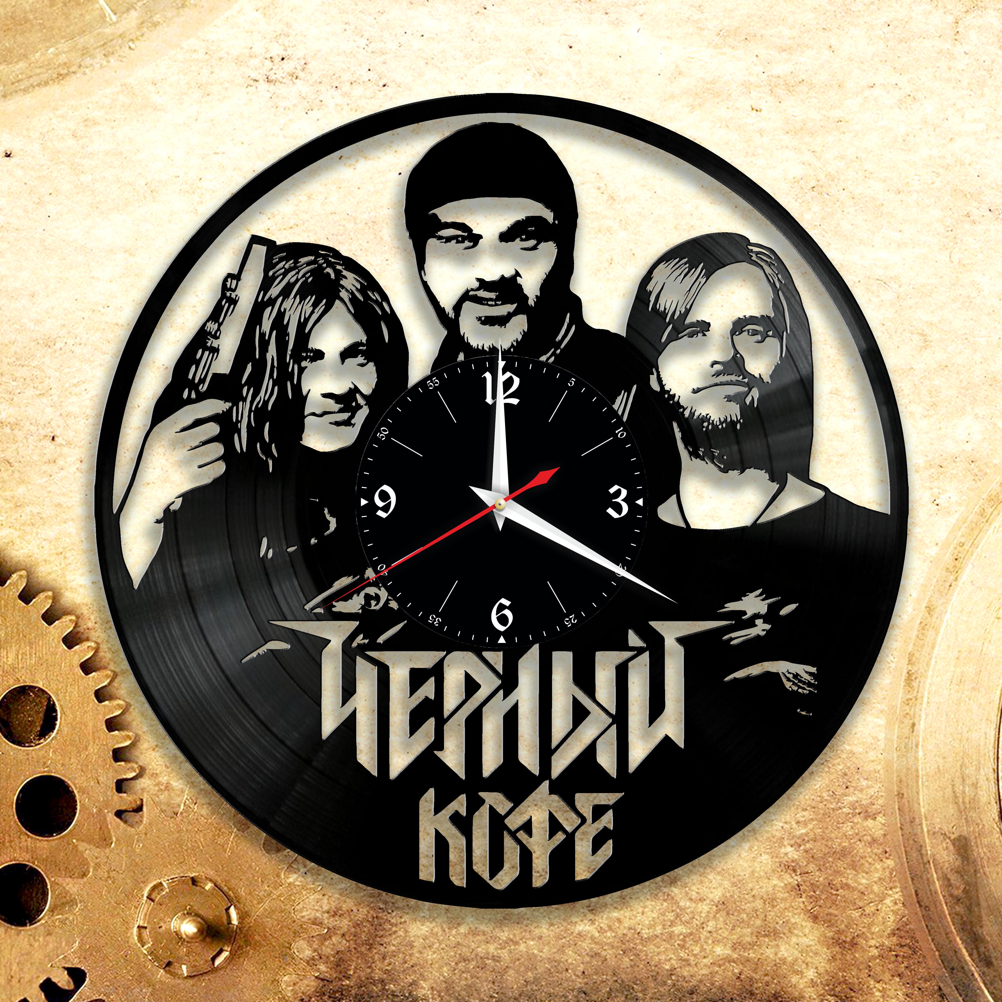 Годинник настінний гурт Чорна кава 3278 з вінилової платівки