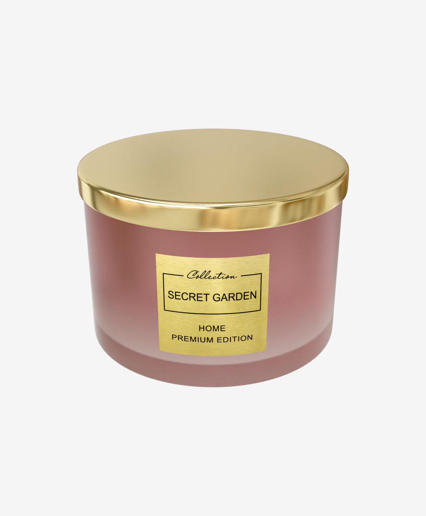 Аромасвечка Pepco Secret Garden Home Premium Edition с матовой крышкой Розовый