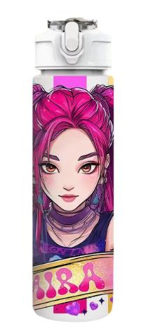 Детская бутылка для воды с трубочкой Мира KPop Demon Hunters 750 мл (35110059)