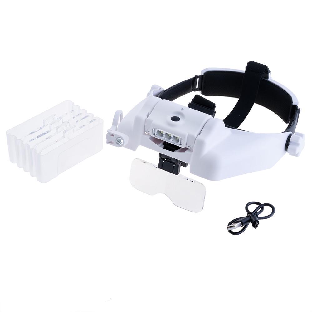 Лупа бінокулярна Magnifier 81001-G LED 1x-6x