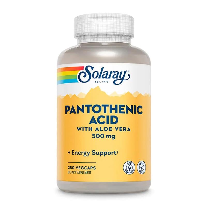 Витамин B5 Пантотеновая кислота Solaray Pantothenic Acid 500 мг 250 капс. (20190-01)
