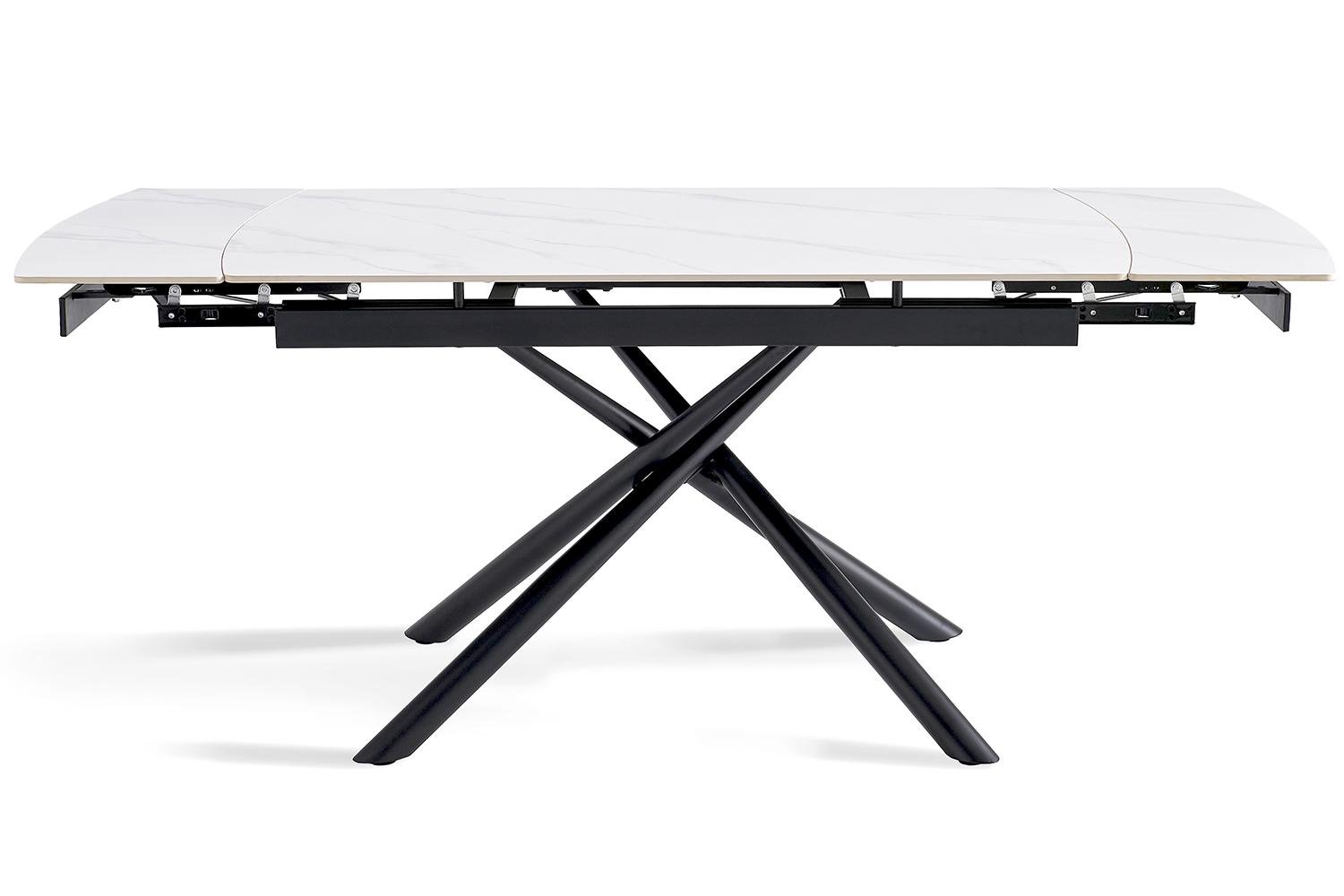 Стіл обідній Alba розкладний 6-8 місць 140 см Pure white ceramic top black base (13969) - фото 3 Стіл обідній Alba розкладний 6-8 місць 140 см Pure white ceramic top black base (13969) - фото 3