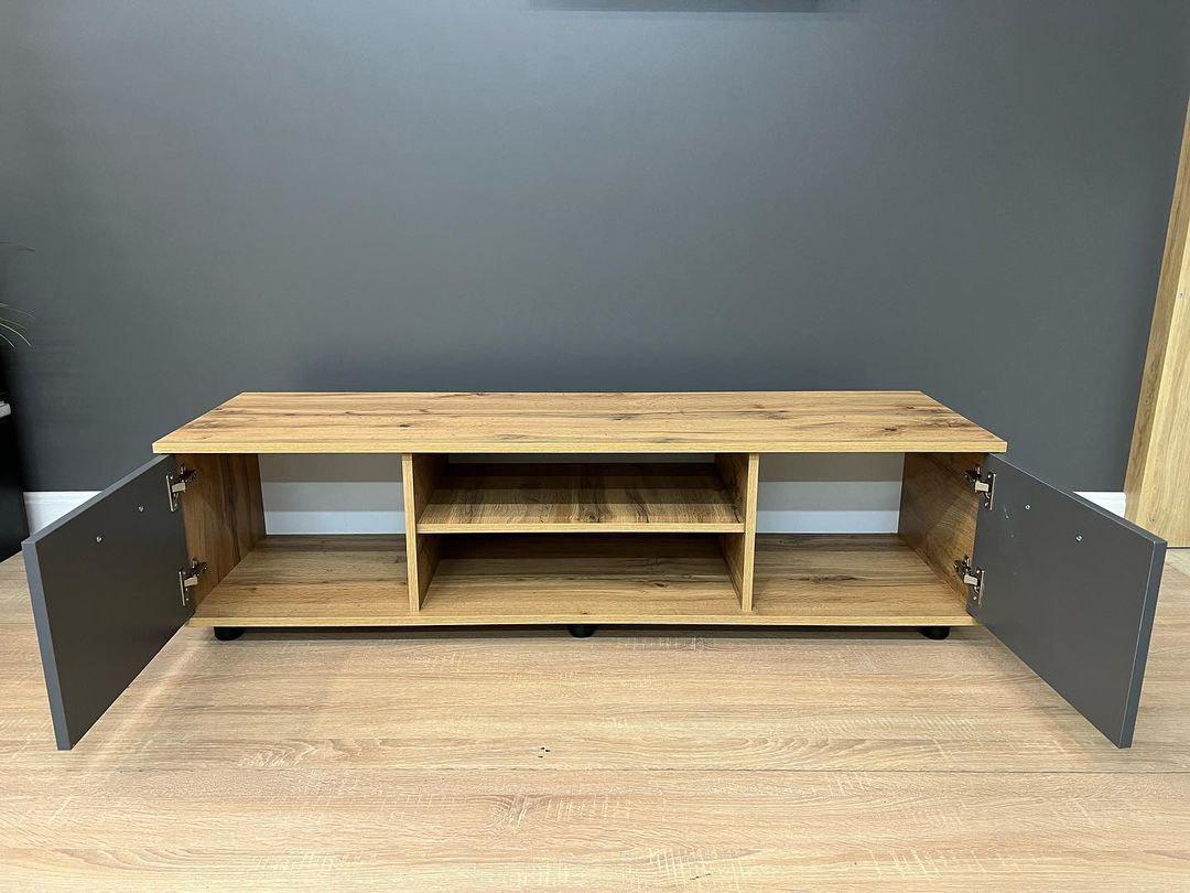 Тумба під телевізор Smart 1390х400х380 мм Дуб Аппалачі/Антрацит - фото 2