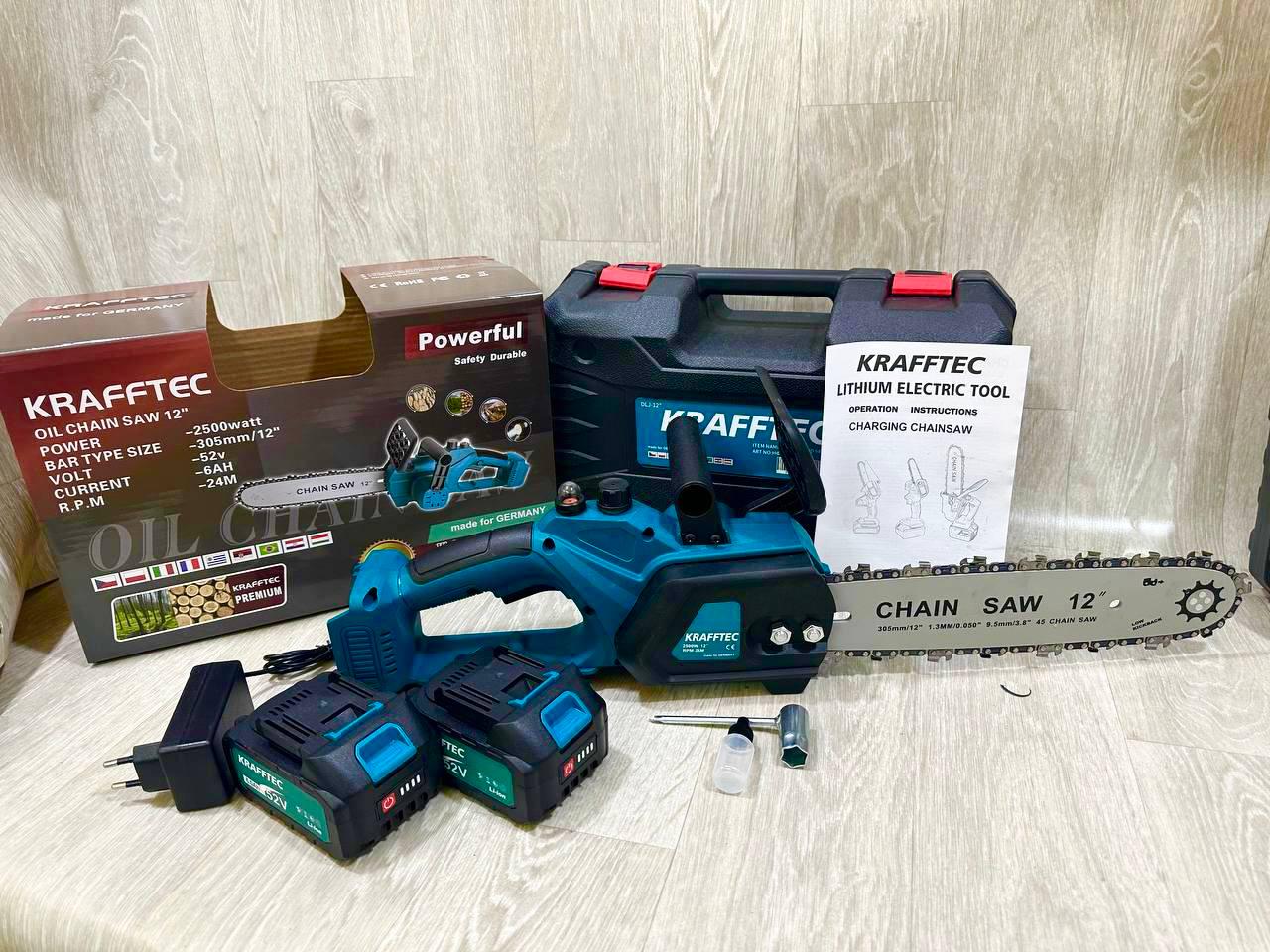 Пила ланцюгова міні акумуляторна KRAFFTEC KT/BCHS 52В в кейсі (27352447) - фото 3 Пила ланцюгова міні акумуляторна KRAFFTEC KT/BCHS 52В в кейсі (27352447) - фото 3