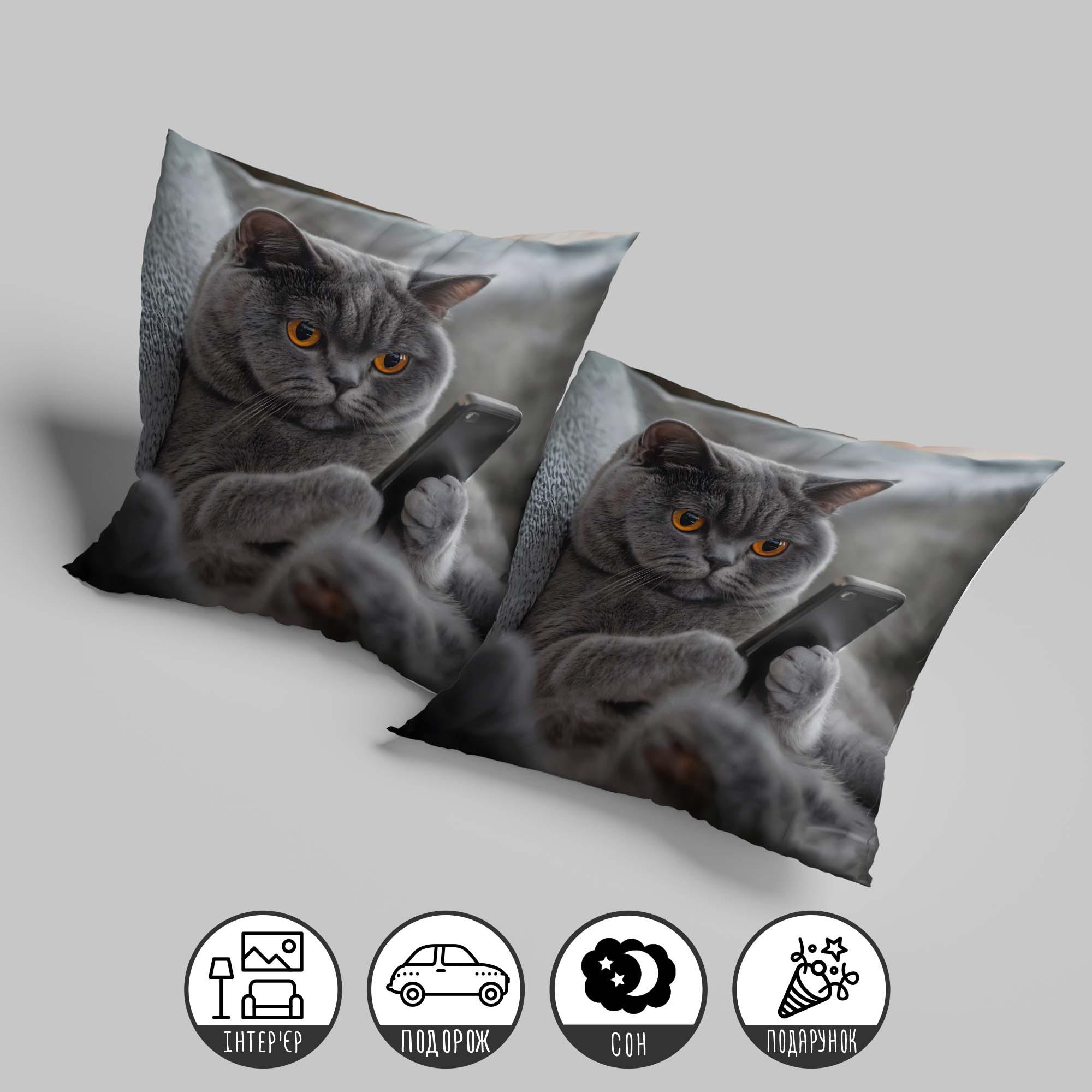 Подушка декоративная "Британский кот" 45х45 см (1310345UA) - фото 2