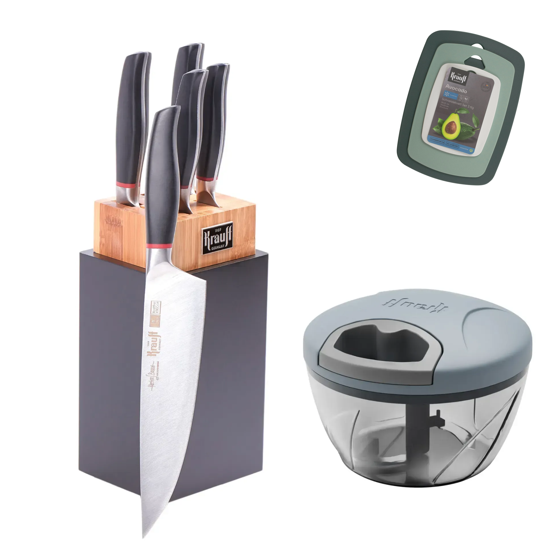 Набір ножів на підставці Krauff Prime Сhef 6 пр. з кухонним приладдям (28252)