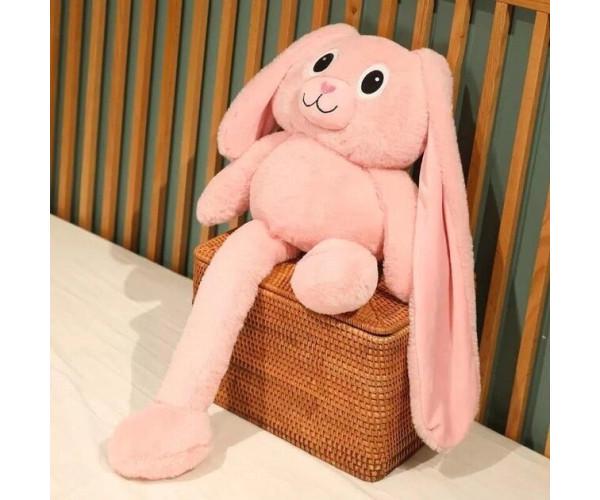 М'яка іграшка подушка Заєць-Тянучка рухомі вушка 80 см Рожевий (ftlx-1032) - фото 4 М'яка іграшка подушка Заєць-Тянучка рухомі вушка 80 см Рожевий (ftlx-1032) - фото 4