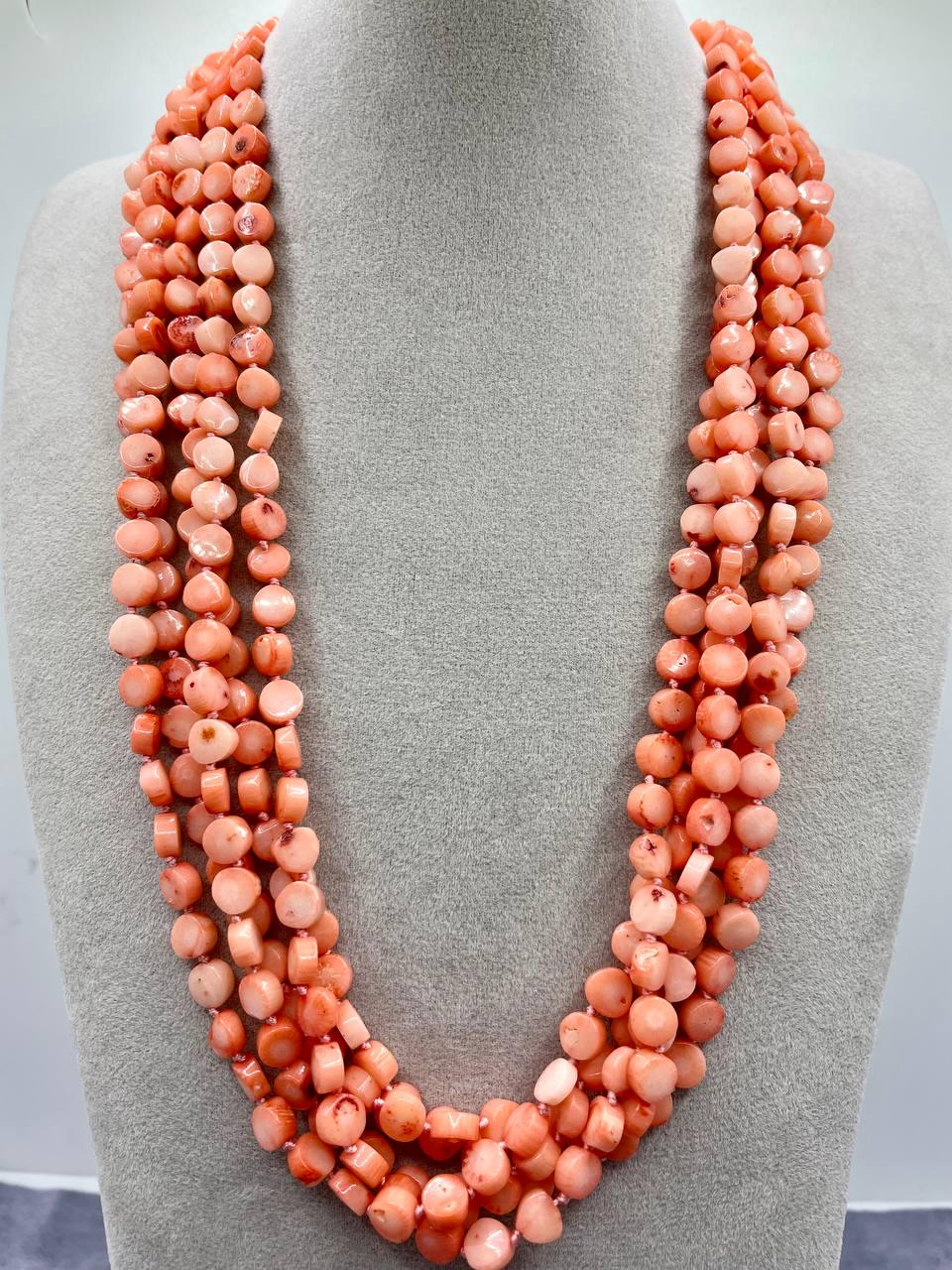 Колье коралл натуральный 45 см Розовый (9238)