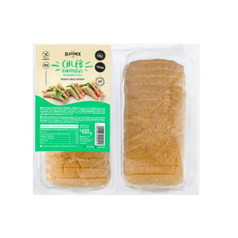 Хлеб без глютена Glutenex PKU 400 г для сэндвичей низкобелковый (5901866000041)