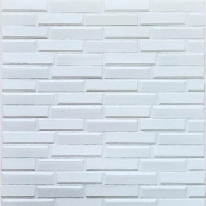 Панель самоклеюча 3D Sticker Wall звукоізоляційна 700x770x7 мм цегляна кладка Білий