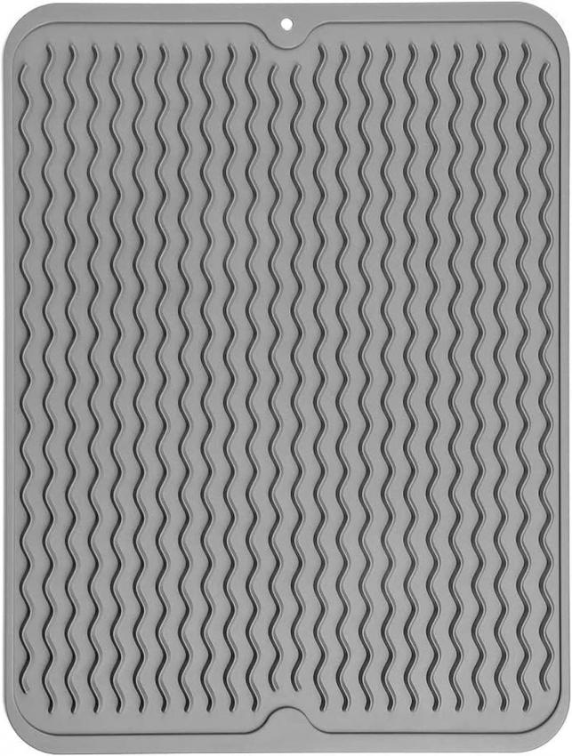Коврик для сушки посуды силиконовый нескользящий 30x40 см Grey (128670) Коврик для сушки посуды силиконовый нескользящий 30x40 см Grey (128670)