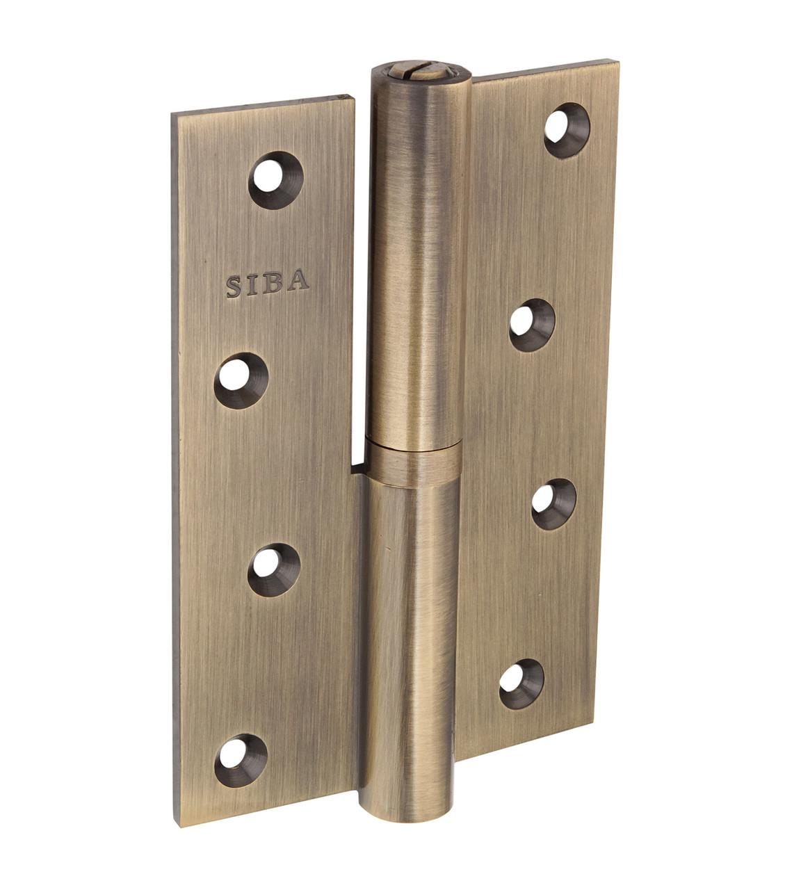 Петля дверна Siba посилена з регулюванням ліва 120 мм Антична бронза (1BB 120х80х4мм AB D=16 мм) Петля дверна Siba посилена з регулюванням ліва 120 мм Антична бронза (1BB 120х80х4мм AB D=16 мм)