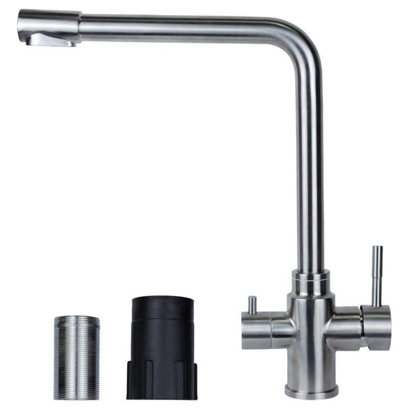 Змішувач для кухні Aquatica SS KT з виходом для питної води на гайці Ø35 (KT-4B770P)