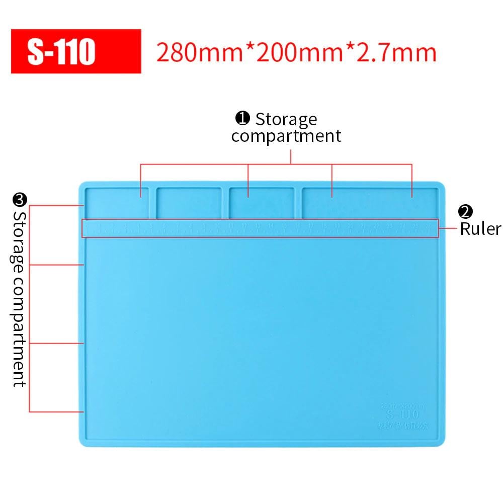 Мат силіконовий термостійкий AIDA S-110 для ремонту техніки та розкладки запчастин 280x200 мм Blue - фото 6