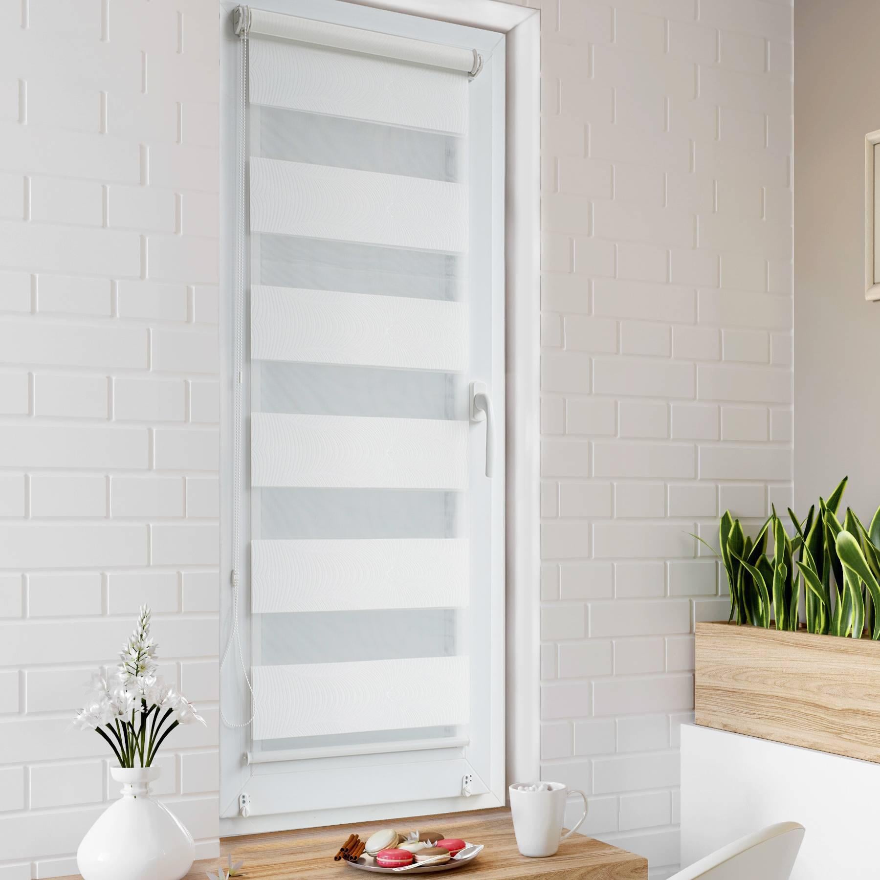 Ролет День Ночь Roll de Luxe 75x160 cм Волна Белая