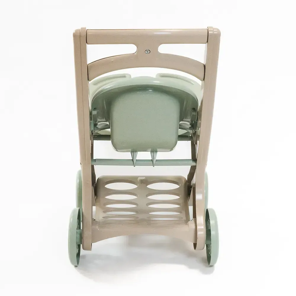 Візочок-шезлонг для ляльок і пупсів Doloni Toys ECO з еко-пластику 56 см Бежевий з зеленим (150-98-0122/01eco) - фото 3