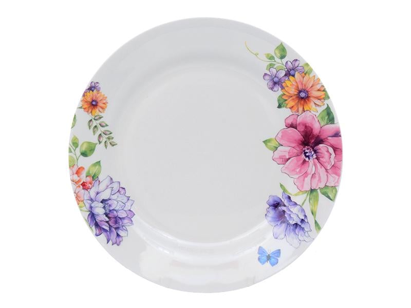 Тарелка фарфоровая Light House Цветы 25 см Белый (358-956)