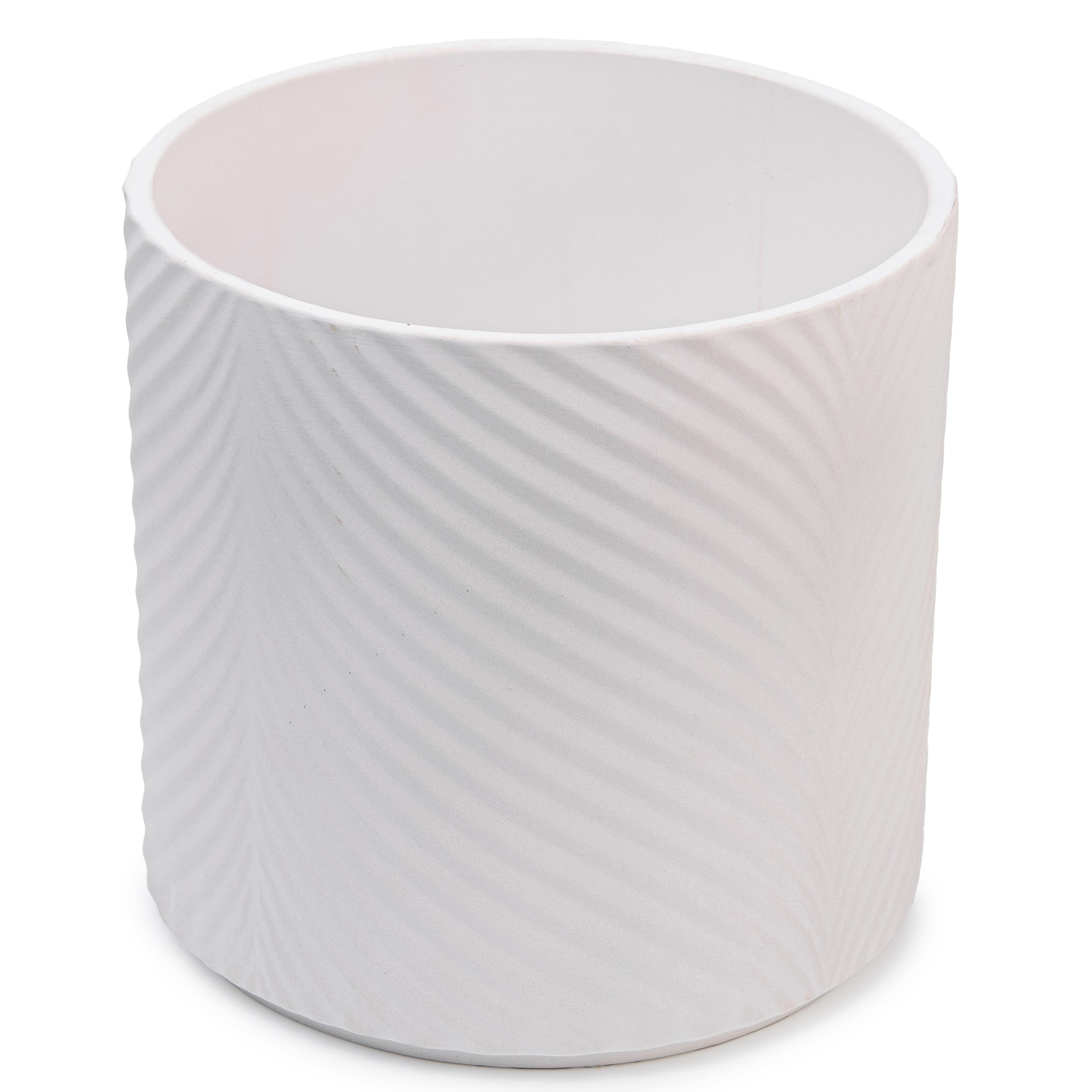 Набор кашпо для цветов керамические elemi Листок круглый 1,3 л/2,3 л/4,5 л Белый (УТ-00094683) - фото 5