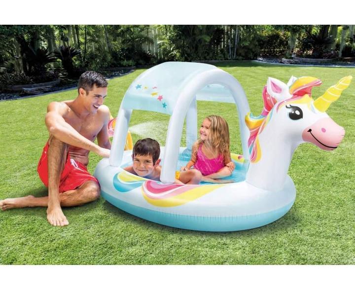 Басейн дитячий надувний Intex 58435 Єдиноріг з навісом та фонтаном 254х132х109 см - фото 2 Басейн дитячий надувний Intex 58435 Єдиноріг з навісом та фонтаном 254х132х109 см - фото 2