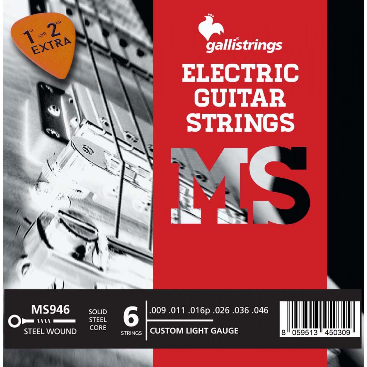 Струны для электрогитары GalliStrings MS946 Custom Light (58956) Струны для электрогитары GalliStrings MS946 Custom Light (58956)