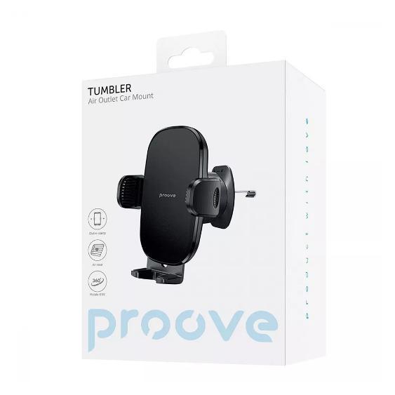 Держатель для телефона Proove Tumbler Air Outlet Car Mount на дефлектор/зажим Черный (CHTB00000001) - фото 2