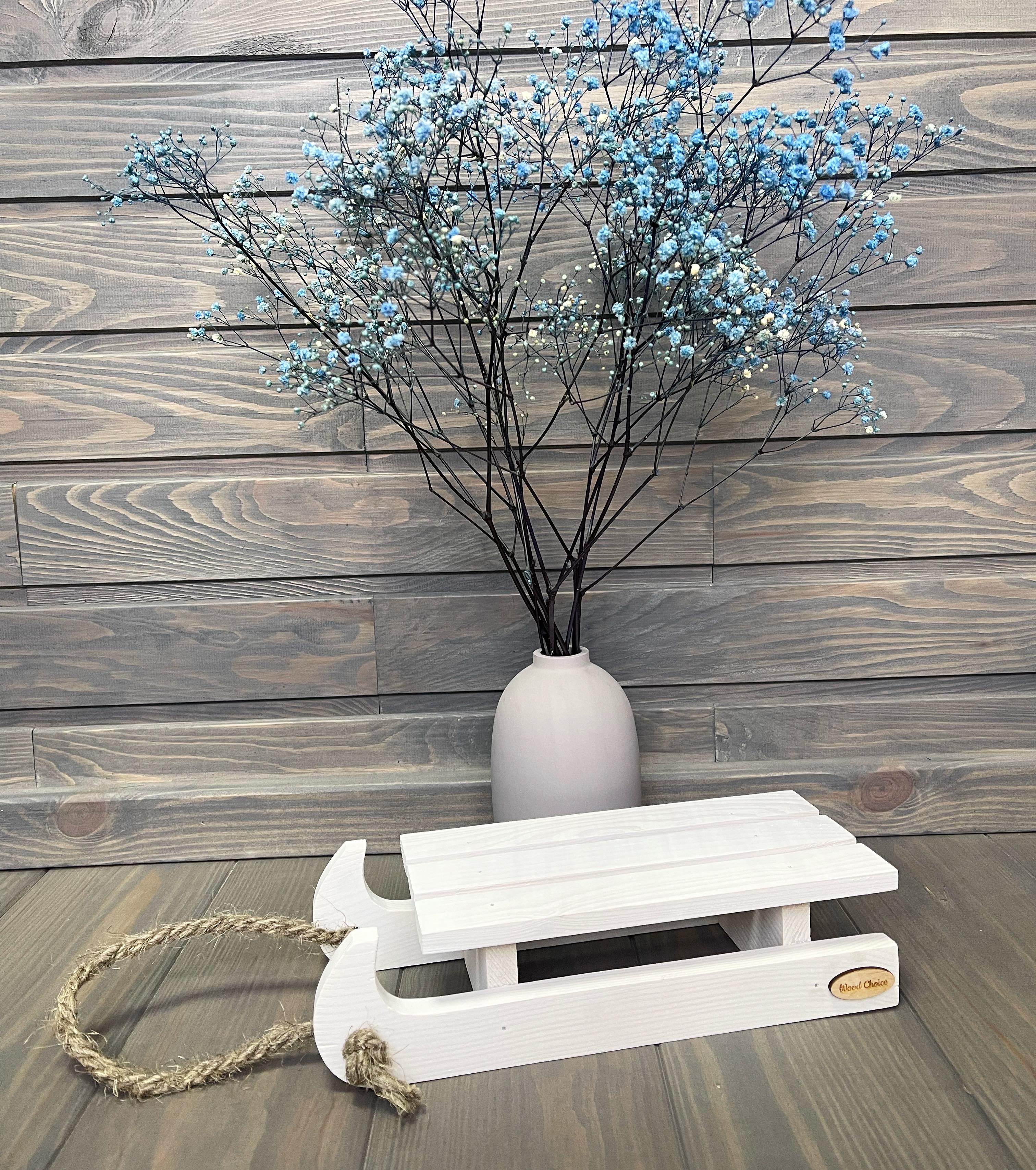 Санки декоративные деревянные 29х12 см Белый (55)