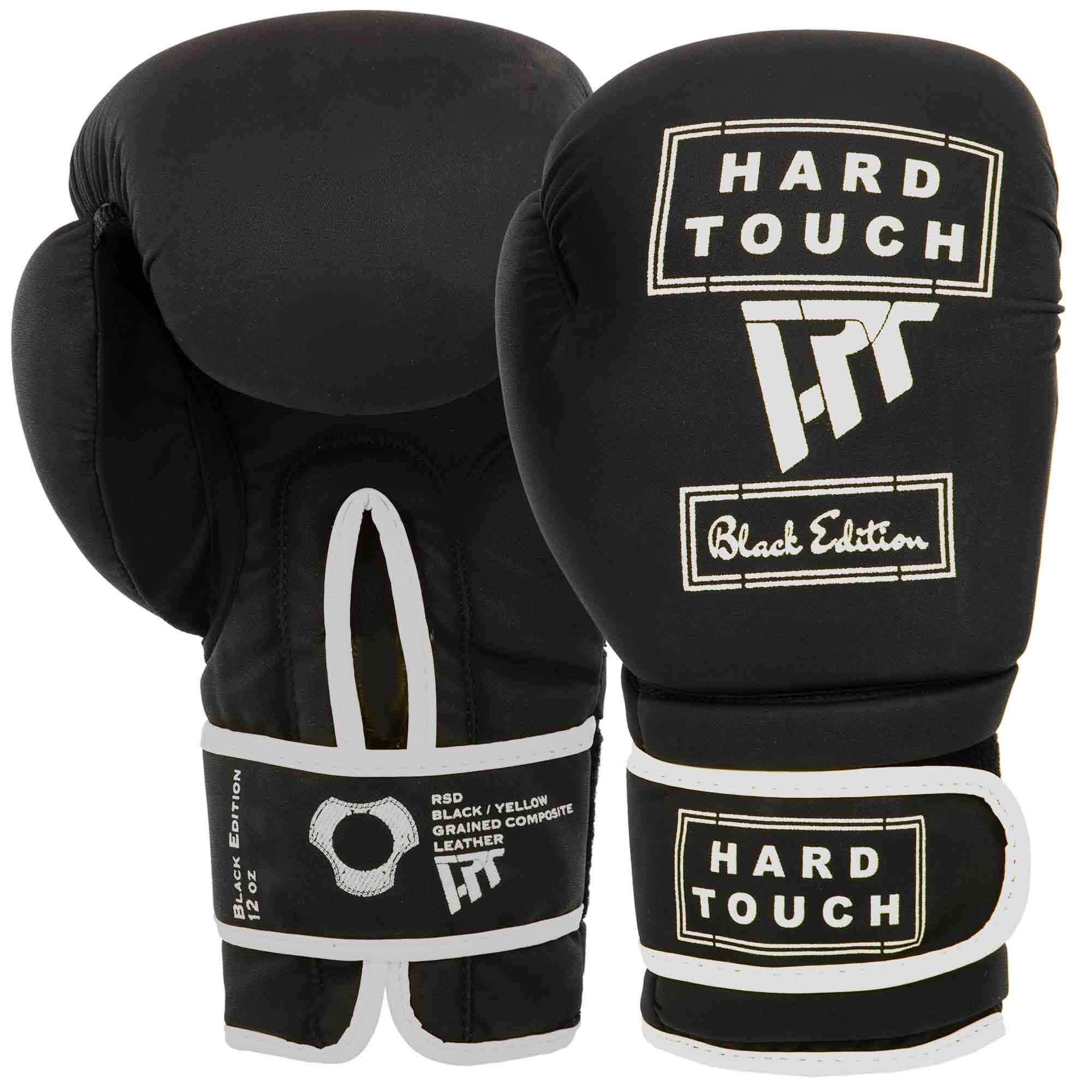 Боксерские перчатки Hard Touch BO-4658 14 oz Черно-белый (BO-4658_Черно-белый_14_унции)