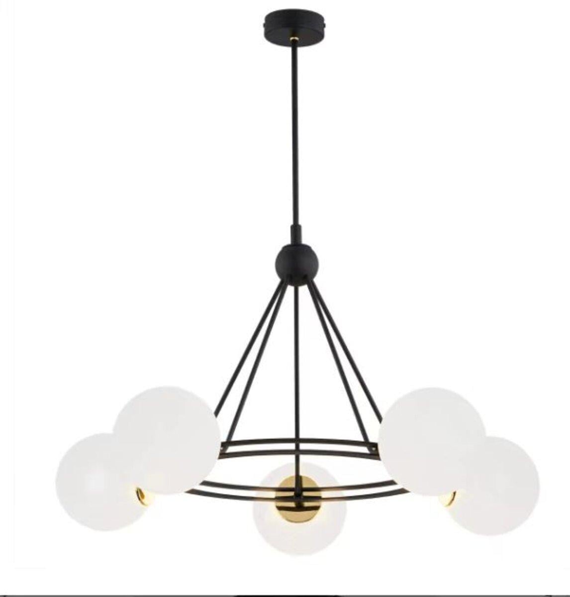 Люстра подвесная 9715-5 5x40W Черный/Медь
