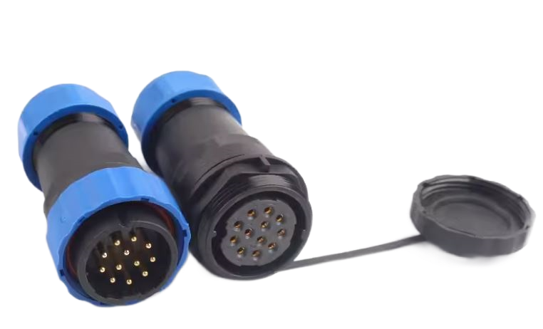 Роз'єм герметичний SP28 IP68 гніздо/штекер на кабель SP28 2P-F-M 12pin 10 А (2338163248)