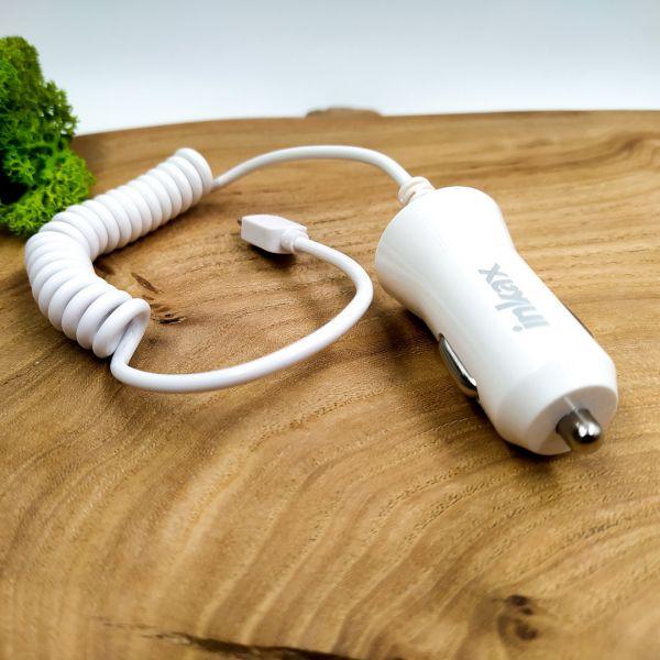 Зарядний пристрій MiroUSB 2.1A+USB Inkax CD-33 автомобільний з крученим проводом (23373) Зарядний пристрій MiroUSB 2.1A+USB Inkax CD-33 автомобільний з крученим проводом (23373)