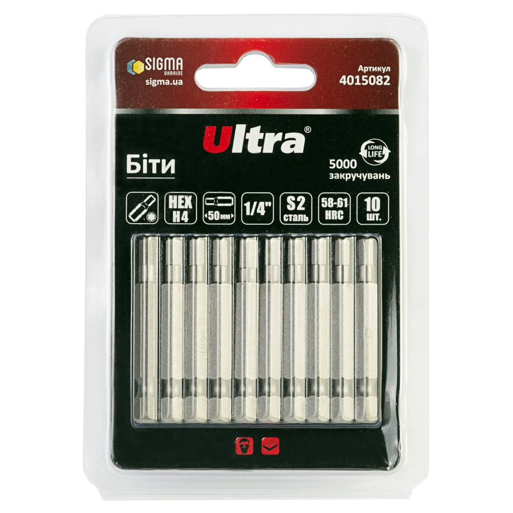 Биты Ultra H4х50 мм 10 шт. (4015082) Биты Ultra H4х50 мм 10 шт. (4015082)