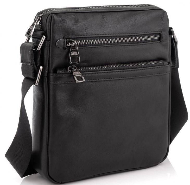 Мужская сумка из натуральной кожи Tiding Bag Черный (S9830A)