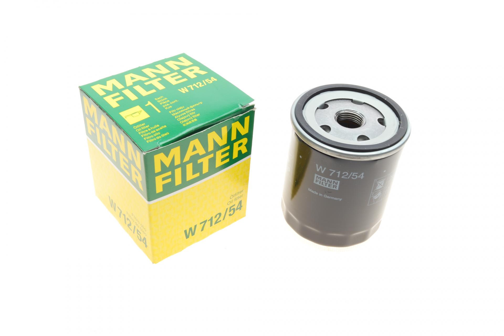 Фильтр масляный Mann-Filter для Skoda (Octavia/Fabia/Seat Arosa 1,4/1,6 97-05 (W 712/54)