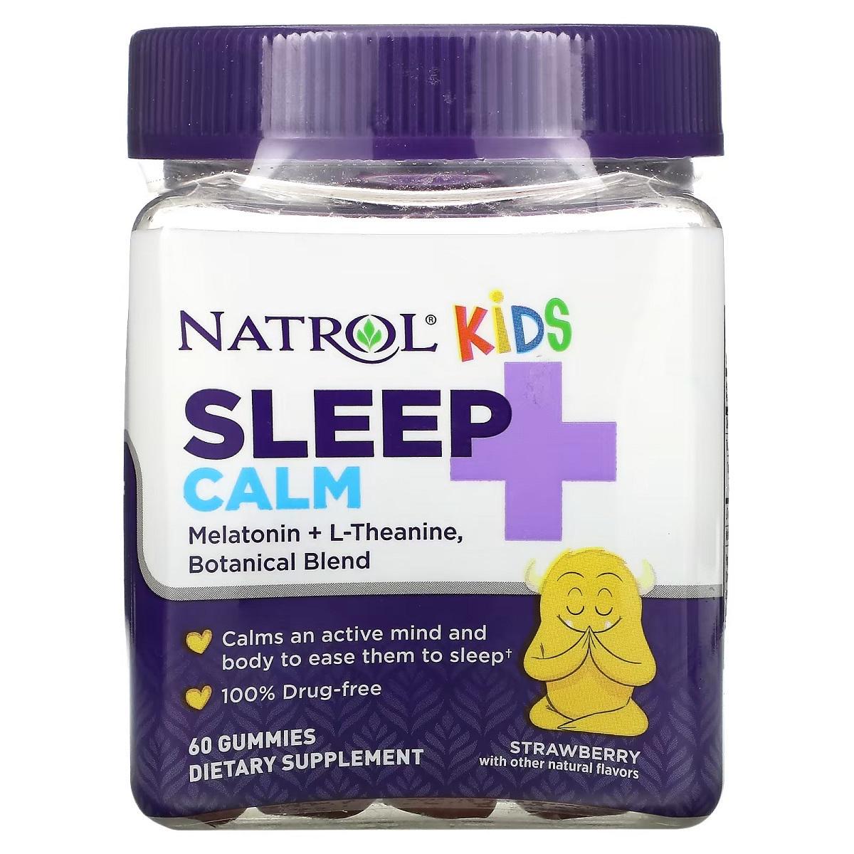 Здоровий сон дитини Natrol Kids Sleep Calm Ages 4 Up зі смаком полуниці 60 жувальних цукерок (77839)