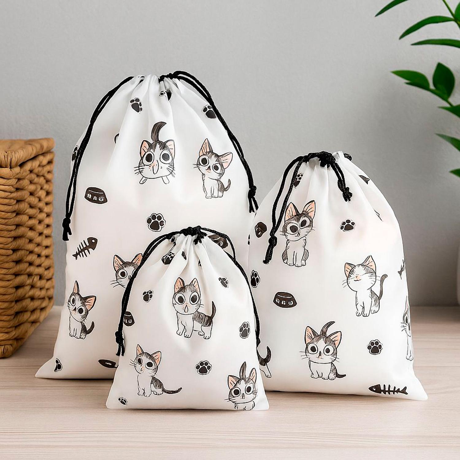 Набір пакувальних пакетів LoveYouHome Котики з зав’язкою 15 шт. 3 розміри (59086) Набір пакувальних пакетів LoveYouHome Котики з зав’язкою 15 шт. 3 розміри (59086)