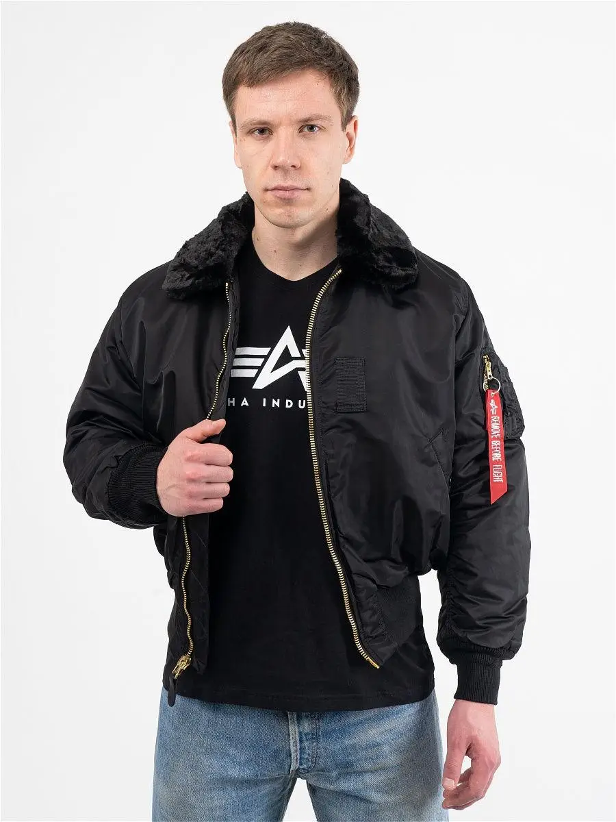 Бомбер Alpha Industries B-15 Flight Jacket 5XL Black (MJB23010C1B5XL) - фото 2