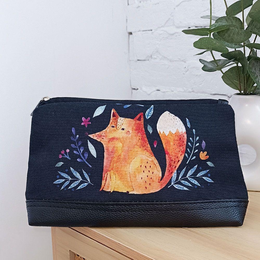Косметичка дорожня жіноча Lovely Лисиця та квіти (sp7-101874600)