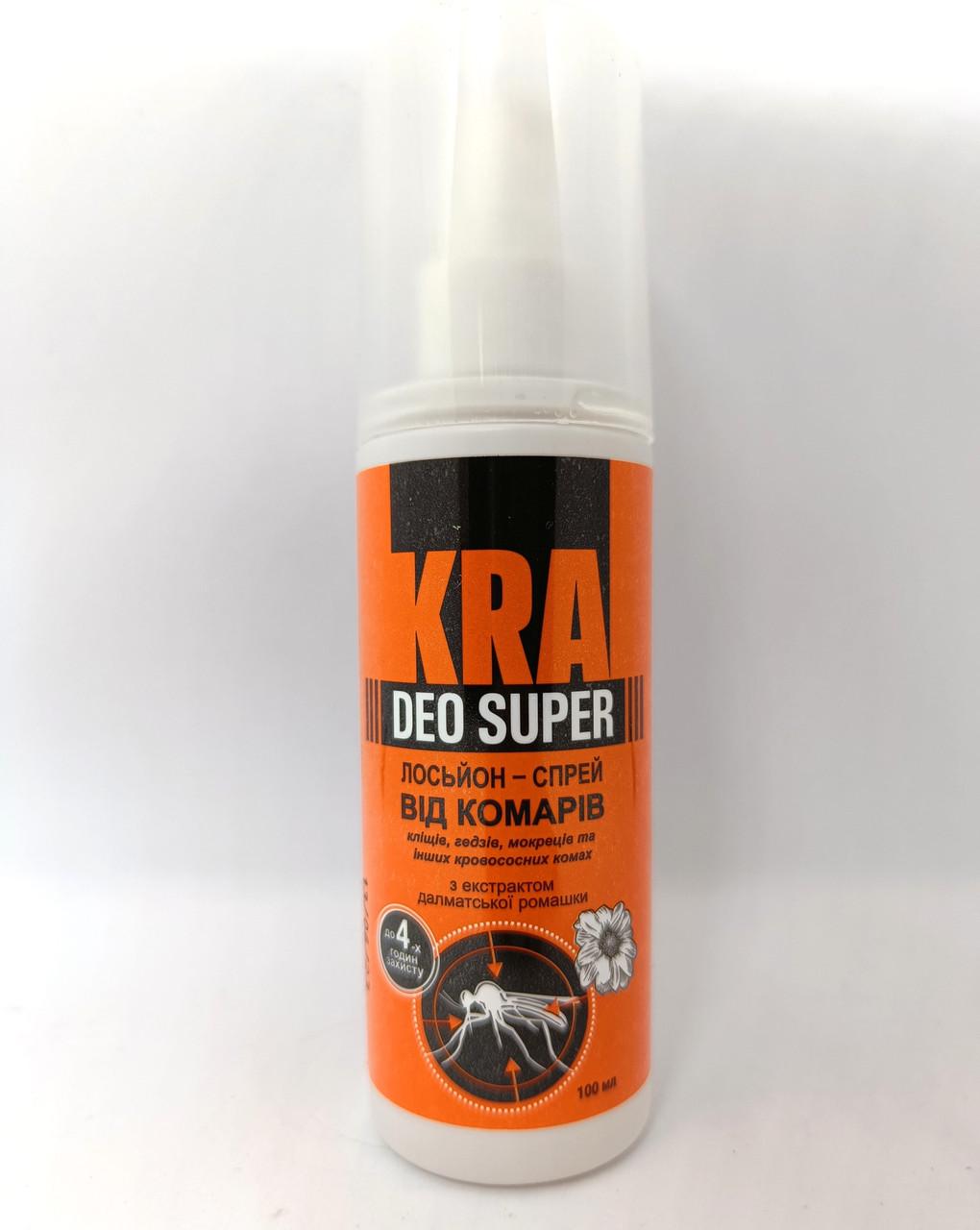 Спрей от комаров клещей мошек оводов KRA DEO SUPER 100 мл