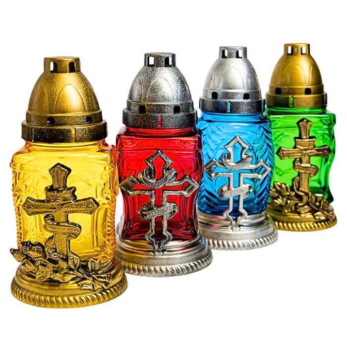 Набор свечи-лампадки Крест и роза 18 см 12 шт.(3906)