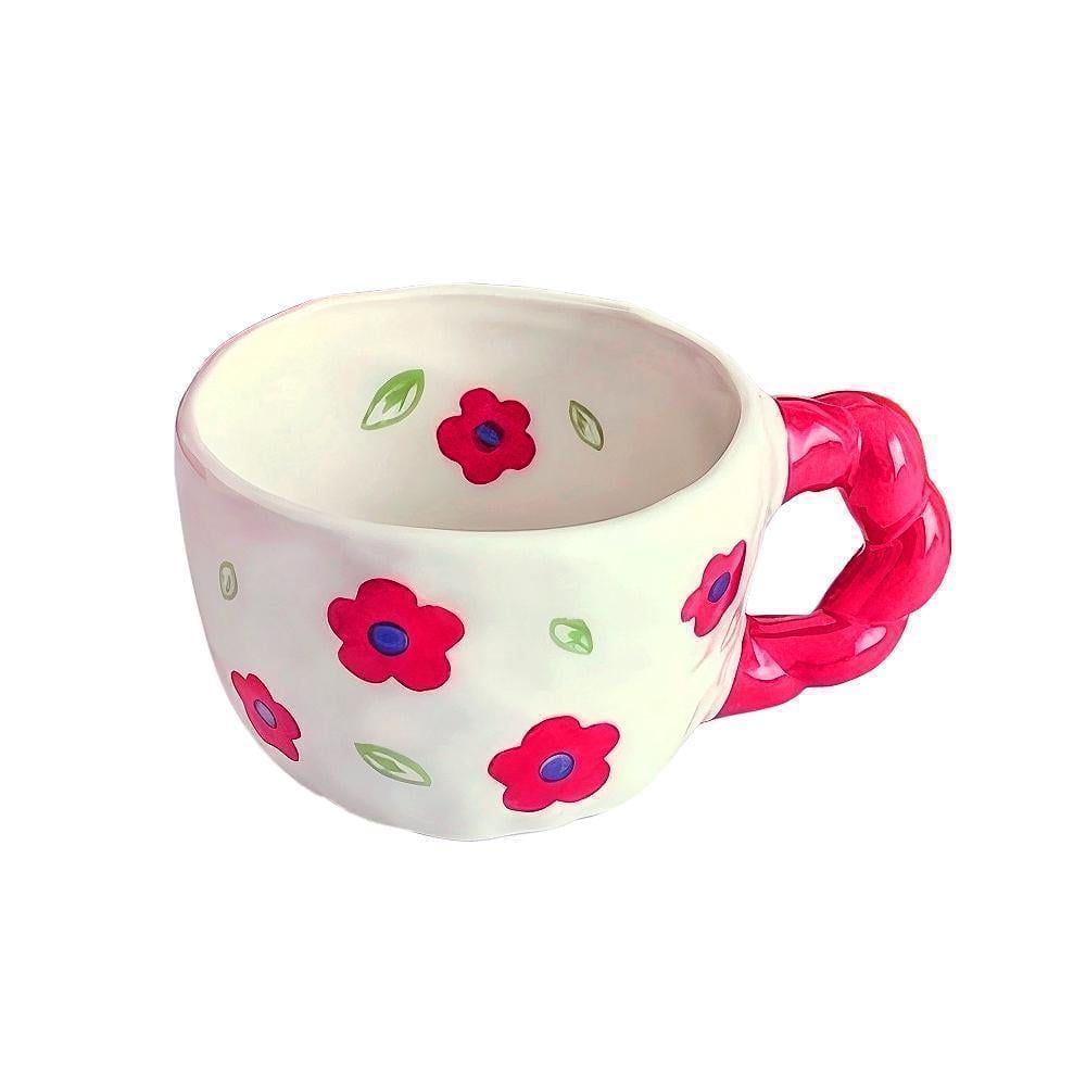 Чашка керамическая Цветочная фантазия винтажный стиль для чая яркий декор маки 250 мл